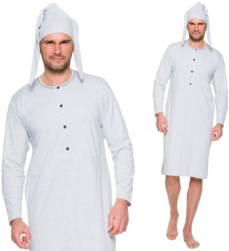 Taro ROZPINANA MĘSKA KOSZULA NOCNA + SZLAFMYCA 3XL