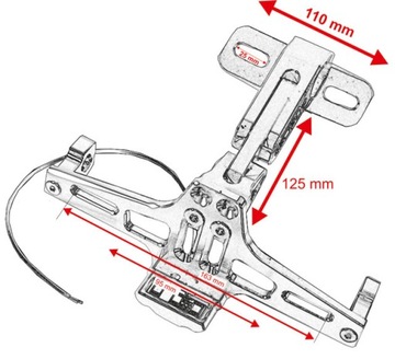 ДЕРЖАТЕЛЬ НОМЕРНОГО ЗНАКА МОТОРА СВЕТОДИОДНАЯ ПОДСВЕТКА