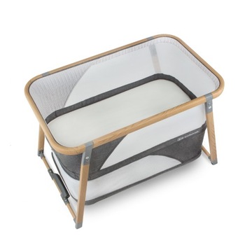 Детская кроватка Kinderkraft 63 x 107 см, оттенки серого и серебра