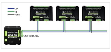 Модуль с 8 реле – RS485 Modbus RTU
