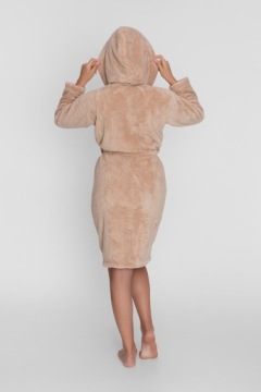 Мужской толстый халат с капюшоном бежевый L XL мягкий