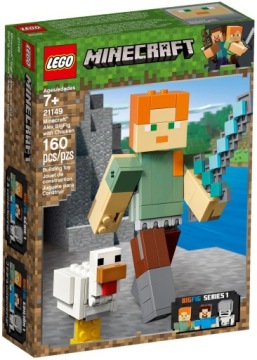 LEGO MINECRAFT 21149 DUŻA FIGURKA ALEX MIECZ KURA