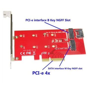 АДАПТЕР M+B M.2 NGFF Key для твердотельного накопителя PCI-E Express x4