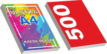 ULOTKI dwustronne A4 Ulotka KREDA BŁYSK 500 sztuk