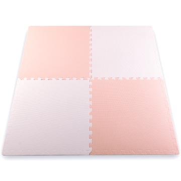 БОЛЬШОЙ КОВРИК ПЕННЫЙ, ПАЗЛ ПЕННЫЙ 60х60 см 4 шт. RICOKIDS БЕЛЫЙ И РОЗОВЫЙ.