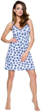 ХЛОПКОВАЯ НОЧНАЯ РУБАШКА С СОБАЧЬИМИ ЛАПАМИ, РЕМНЯМИ, L