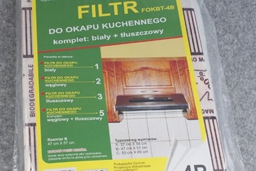 Filtr tłuszczowy+filtr biały do okapu kuchennego
