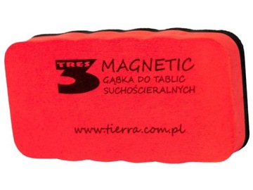 Gąbka magnetyczna do tablic suchościeralnych TRES czerwona