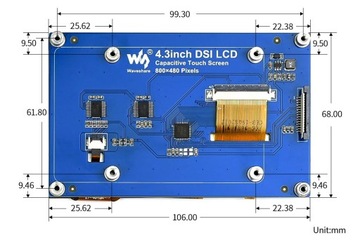 Сенсорный ЖК-экран 4,3 дюйма DSI для Raspberry Pi