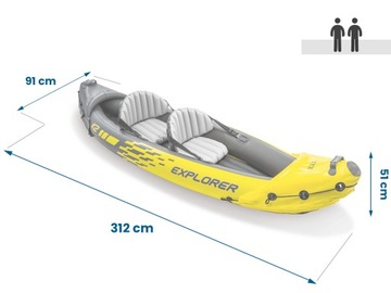 KAYAK EXPLORER K2 НАСОС ВЕСЛА 2 места ИНТЕКС 68307