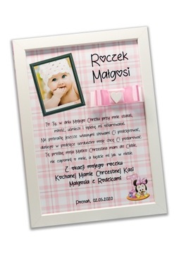 Podziękowanie Pamiątka na roczek urodziny ramka