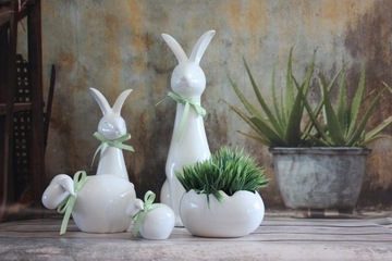 Красивый серебряный зайчик H20 Пасхальный