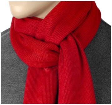 Мужской длинный зимний шарф RED SMOOTH AF51