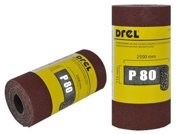ШЛИФОВАЛЬНАЯ БУМАГА НА РУЛОНЕ ХОЛСТА 2,5м 115мм P80 + 0,5м БЕСПЛАТНО