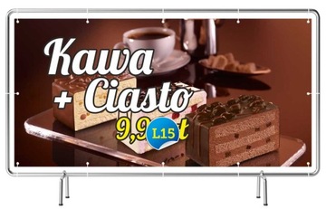 Gotowe Baner REKLAMA 2mx1m -Kawa + Ciasto