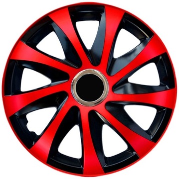 Kołpaki czarno-czerwone Extra rozm. 14'' 4 sztuki