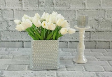 Красивый серебряный керамический подсвечник H18