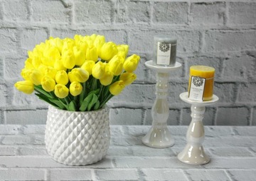 Красивый серебряный керамический подсвечник H25