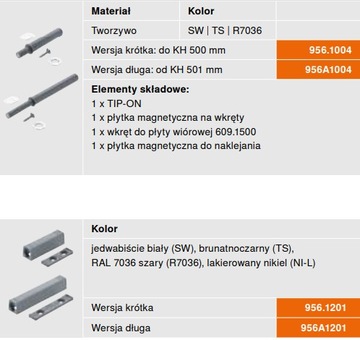 Комплект Aventos Blum HK TOP TIP-ON 22K2700T белый