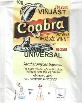 DROŻDŻE WINNE AKTYWNE COOBRA UNIVERSAL 10 G