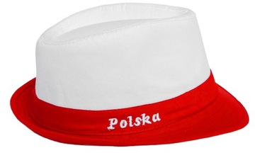 POLSKA czapka kibica kapelusz Trilby HAFT r. 56cm