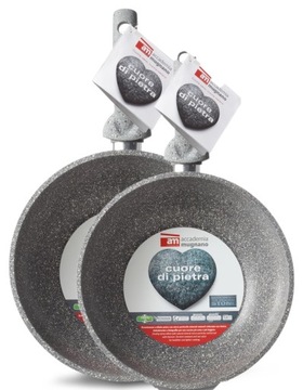 Zestaw Patelni 28/30 cm Tytanowo Kamienne Włoskie