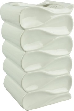 Wazon ceramiczny biały fala DEcodomi