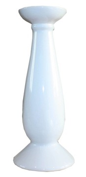 Świecznik ceramiczny biały H32 ŚLICZNY
