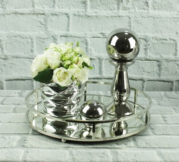 Керамическая ваза серебряный кубок плоская чашка H15