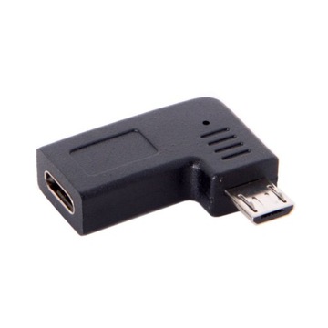 Adapter Kątowy USB3.1 Typ C do Micro USB F/M PRAWY