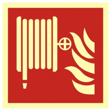 Znak tablica naklejka 10x10 cm Hydrant wewnętrzny