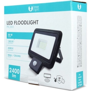 Naświetlacz LED PROXIM II 30W |4500K| PIR IP66 Forever Light