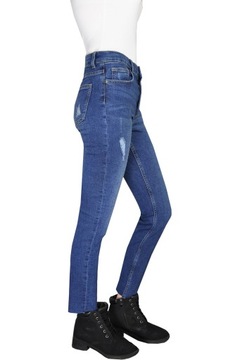 H&M Damskie Jeansowe Spodnie Jeansy Jeans Przetarcia Rurki Skinny XS 34