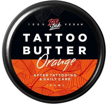 Масло-крем для татуировки LOVEINK Tattoo Butter ORANGE 100 мл | для ухода за