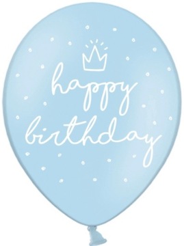 BALONY BŁĘKITNE ROCZEK HAPPY BIRTHDAY 1 2 URODZINY