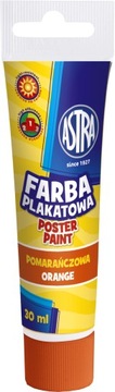FARBA FARBY PLAKATOWA ASTRA TUBA 30ml POMARAŃCZOWY