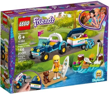 LEGO FRIENDS 41364 AUTO Z PRZYCZEPKĄ PLAŻOWE ROWER
