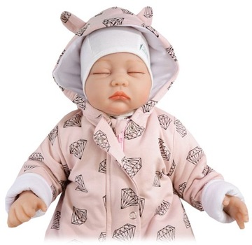 KOMBINEZON PAJAC OCIEPLANY DIAMENT RÓŻ 74cm L22F