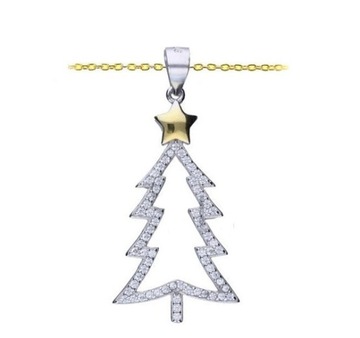 РОЖДЕСТВЕНСКАЯ ЕЛКА САНТА-МОРОЗ С ЦЕПОЧКОЙ 925 ОЖЕРЕЛЬЕ