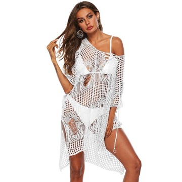 АЖУРНОЕ ПЛАТЬЕ пляжное ТУНИКА БОХО парео ГЛАЗА