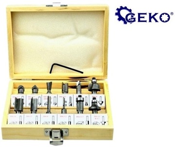 Набор из 12 фрез HSS по дереву, фреза GEKO 8 мм.