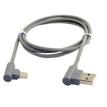 Прямоугольный нейлоновый кабель USB-C 3.1 Type C — USB 2.0, 1 м
