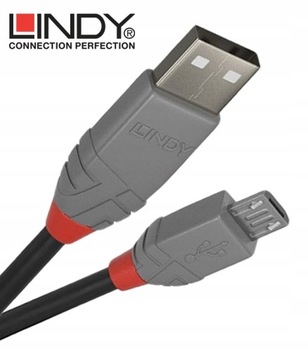 Lindy 36731 USB 2.0 A — линейный кабель Micro B Anthra — 0,5 м