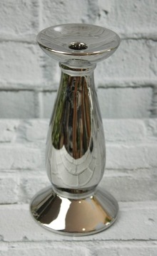 Красивый серебряный керамический подсвечник H25