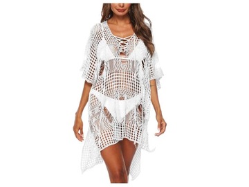 ПАРЕО ажурное пляжное платье ТУНИКА в стиле бохо ГЛАЗА