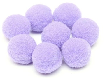 POMPONY puszyste 2 cm 25 sztuk fiolet jasny