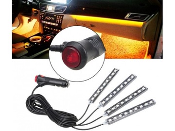 OŚWIETLENIE WNĘTRZA AUTA SAMOCHODU 48 LED RGB 12V