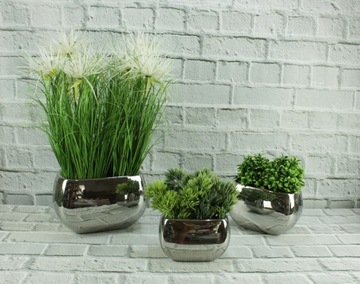 Серебряная гламурная керамическая крышка для цветочного горшка H15