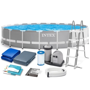 Basen STELAŻOWY OGRODOWY INTEX 610x132 ZESTAW 12W1