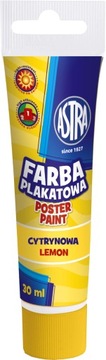 FARBA FARBY PLAKATOWA ASTRA TUBA 30ml CYTRYNOWA